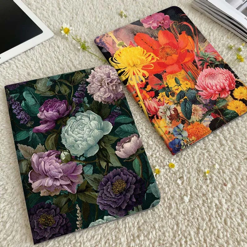 

Vintage Peony Flower Pattern Gift Tablet Case For Xiaomi Redmi Mini Pad SE K 2 4 5 6 7 8 2023 2025 11 8.8 11.2 10.1 Pro