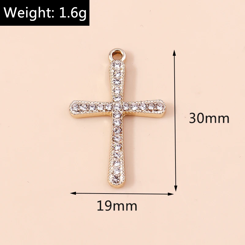 20 Stück gemischte, niedliche Kristall-Metall-Kreuz-Anhänger für die Schmuckherstellung, geeignet für Ohrringe, Halsketten, Armbänder und DIY-Bastelarbeiten. – Detail 15