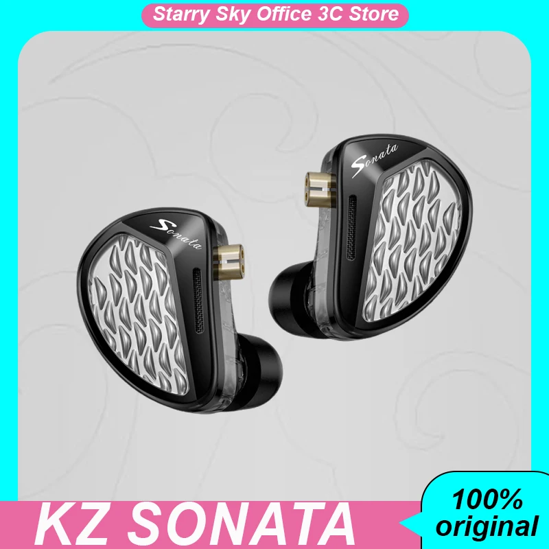 Kz Sonata Wired Earphones Hifi Grade High-Quality Ergonomics Adjustable Tuning High-Performance Customized Music Headphones