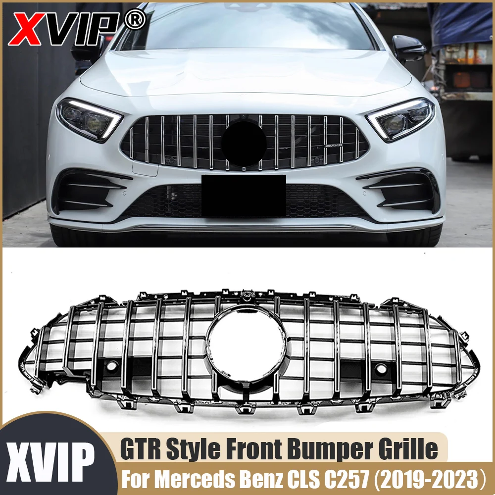 XVIP GTR نمط الجبهة العلوي مصبغة الشوايات الفضية لمرسيدس بنز CLS-Class C257 2019-2022 CLS350 CLS450 CLS53 AMG سباق الشوايات