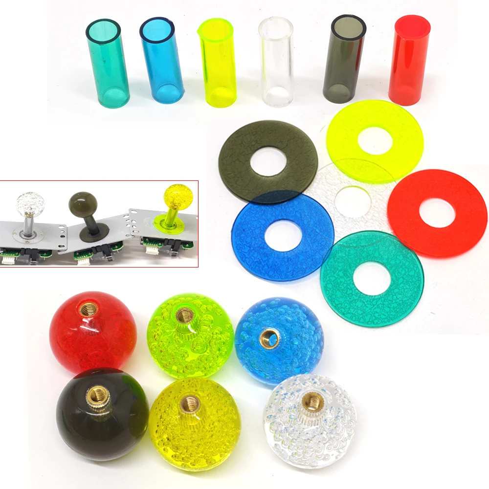 

Clear Crystal Ball Head Arcade Joystick Cover Set for SANWA/ZIPPY Illuminated Lightstick Joystick Compatible with Arcade Game Ma