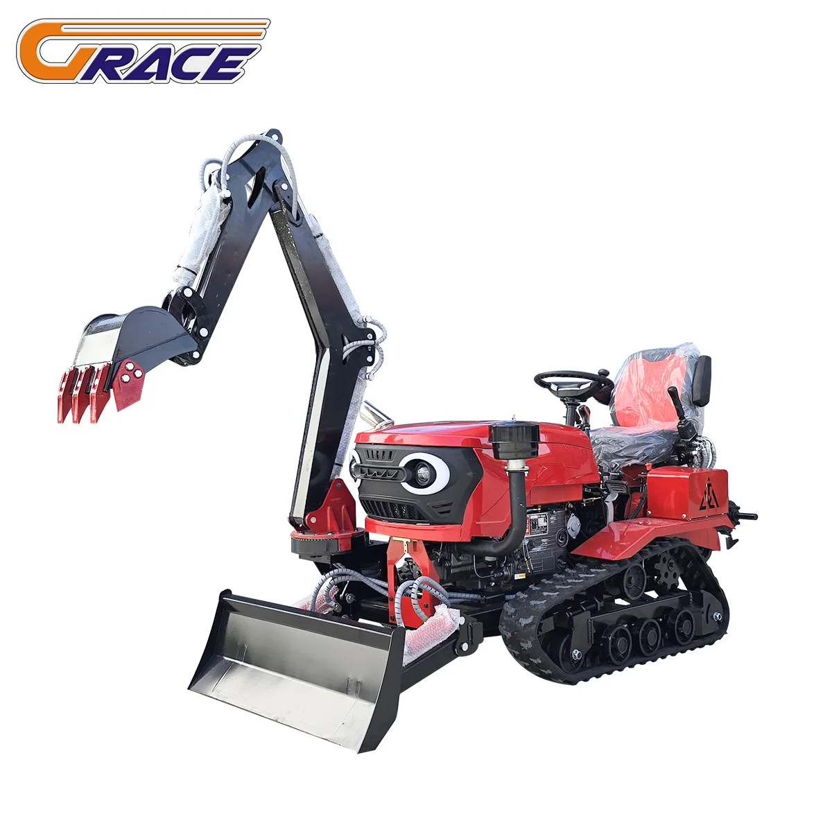 آلة 5 في 1 آلات زراعية تستخدم على نطاق واسع معدات زراعة الأرز الصغيرة جرار زاحف صغير مع حفارة للبيع