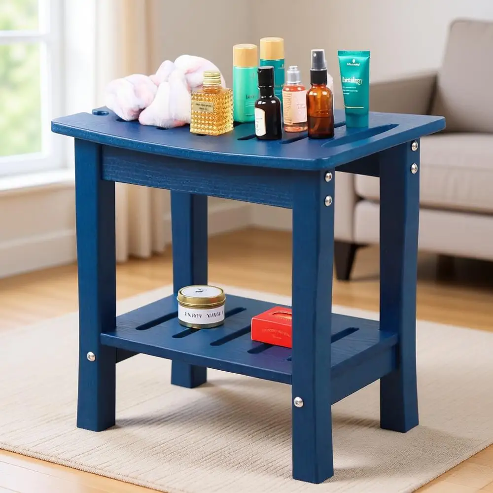 

Синяя скамья для душа с грузоподъемностью 136 кг для взрослых, идеально подходит для бритья ног или использования в душе (16.5x11.8x16.3)