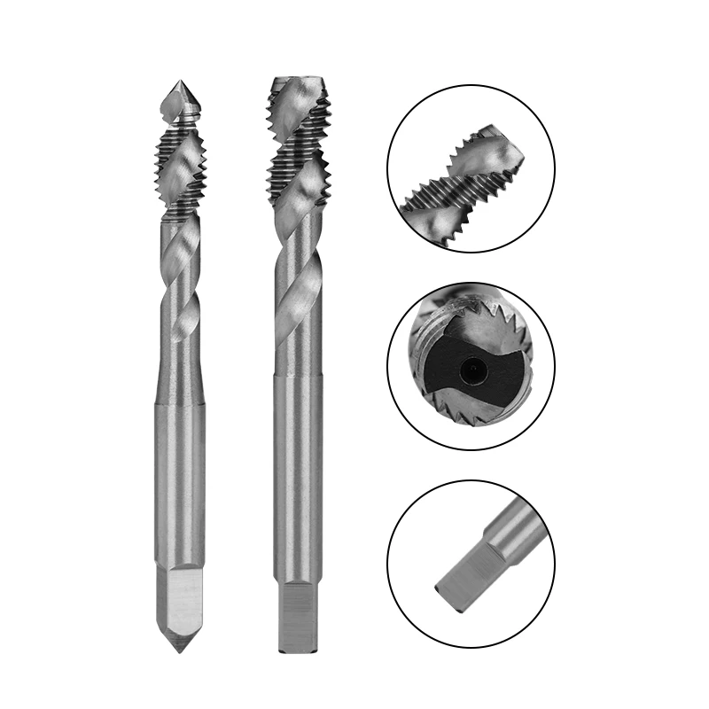 XCAN Metric Tap Two Edge HSS Spial Taps Screw Tap for Aluminum Non-Ferrous Metals processing Blind Holes M3 M4 M5 M6 M8 M10 M12