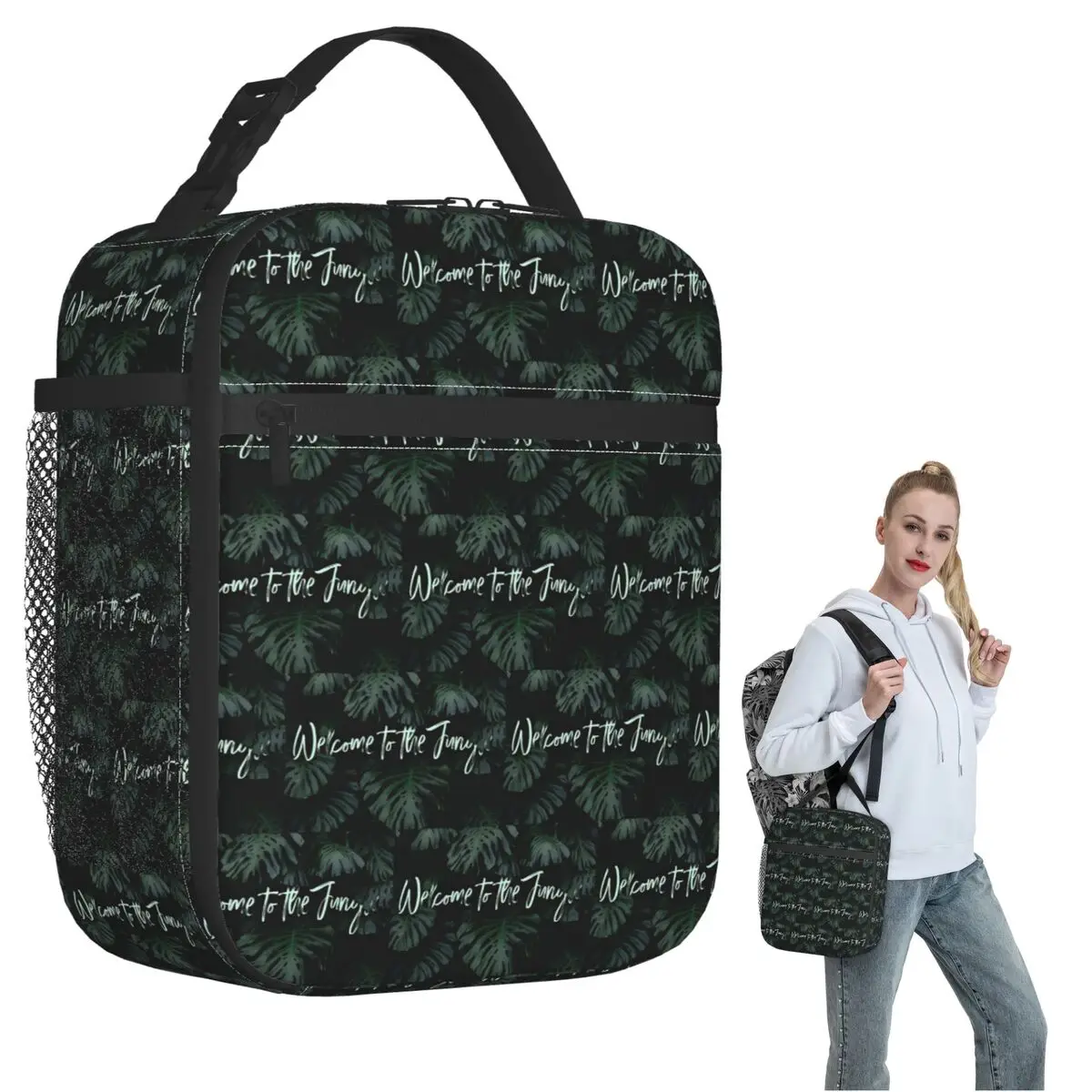 Welcome To The Jungle Tropical Digital Insulated Lunch Bag for Women Kids Portable Food Boxes Thermal Lunch Box Tote