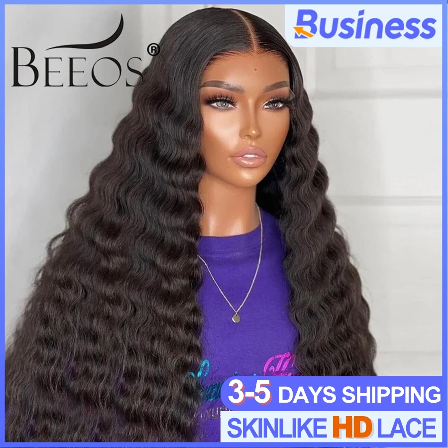 

250% Wear&Go Glueless 13x6 HD Lace Frontal Human Hair Wigs Ready To Wear Preplucked 5x5 HD Closure Wig For Women Loose Deep Wave