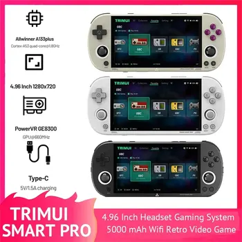 Trimui Smart Pro Vintage Handheld Game Console Wireless Handheld Game Console Retro Arcade 4.96 inch HD IPS Screen Game Console