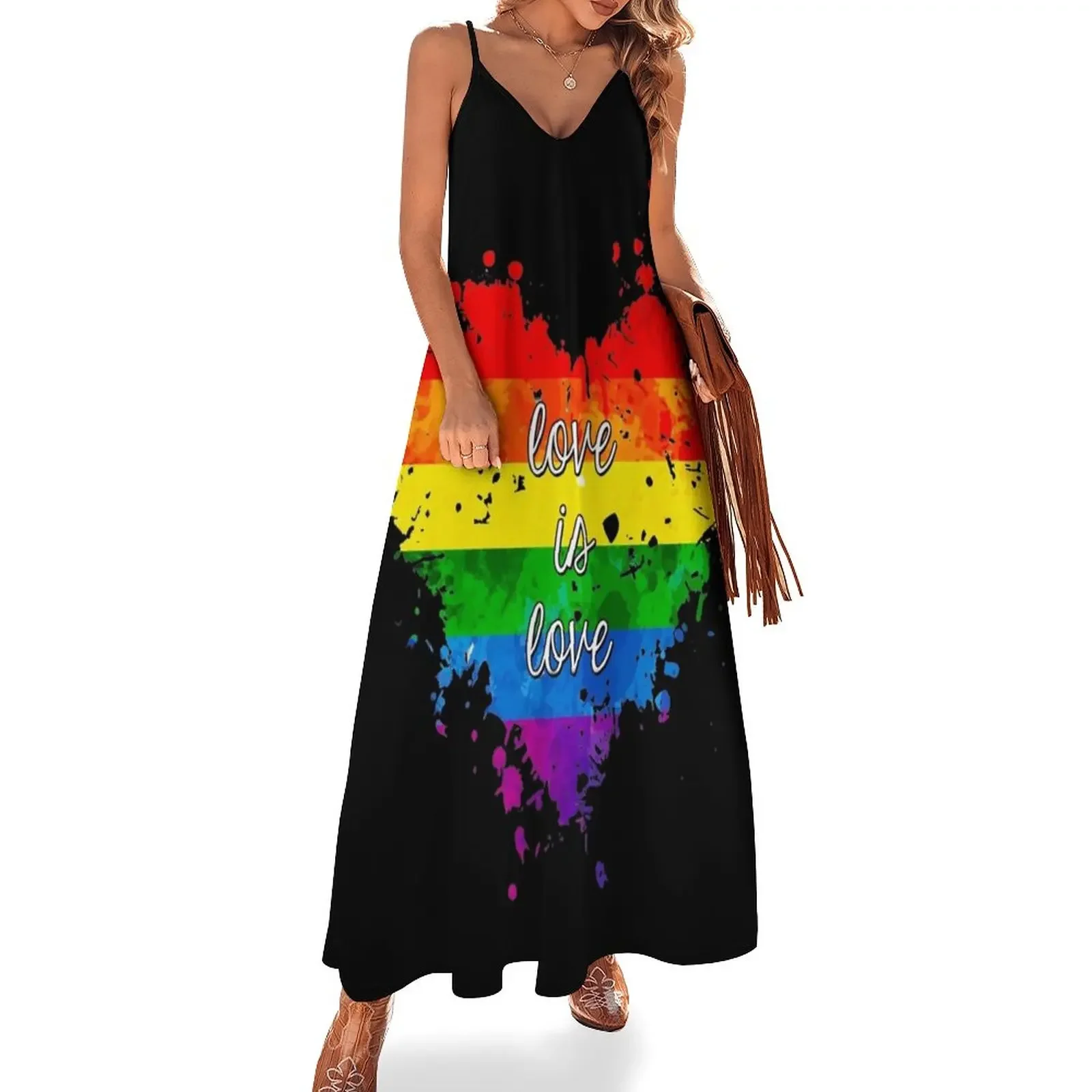 

Love is love Sleeveless Dress long sleeve dress women clothing 2025 new arrivals women's summer dress 2025 party night
