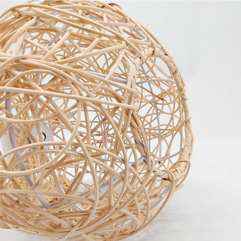 الحديثة الإبداعية الروطان الخيزران تجهيزات ضوء السقف اليد محبوك فلوش جبل E27 للداخلية ديكور جدران غرفة المنزل #5