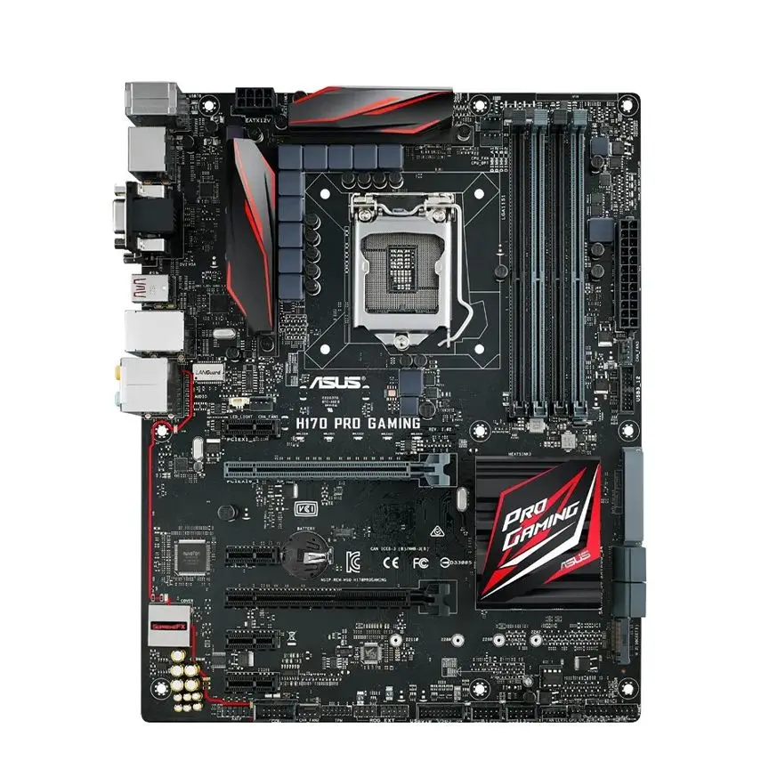 ASUS Motherboard, H170 PRO GAMING, H170 Chipset, LGA 1151 Socket for 6th 7th Gen Core 6500 7500, ATX Form Factor, 4 DDR4 Slots