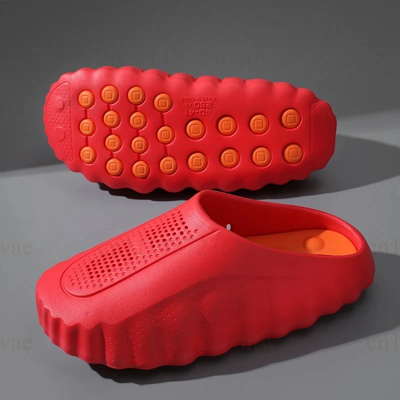 New Summer EVA Men's Slippers Outdoor Soft Thick Sole Slides Breathable Sandals Slippers Lightweight Summer Beach Sandals