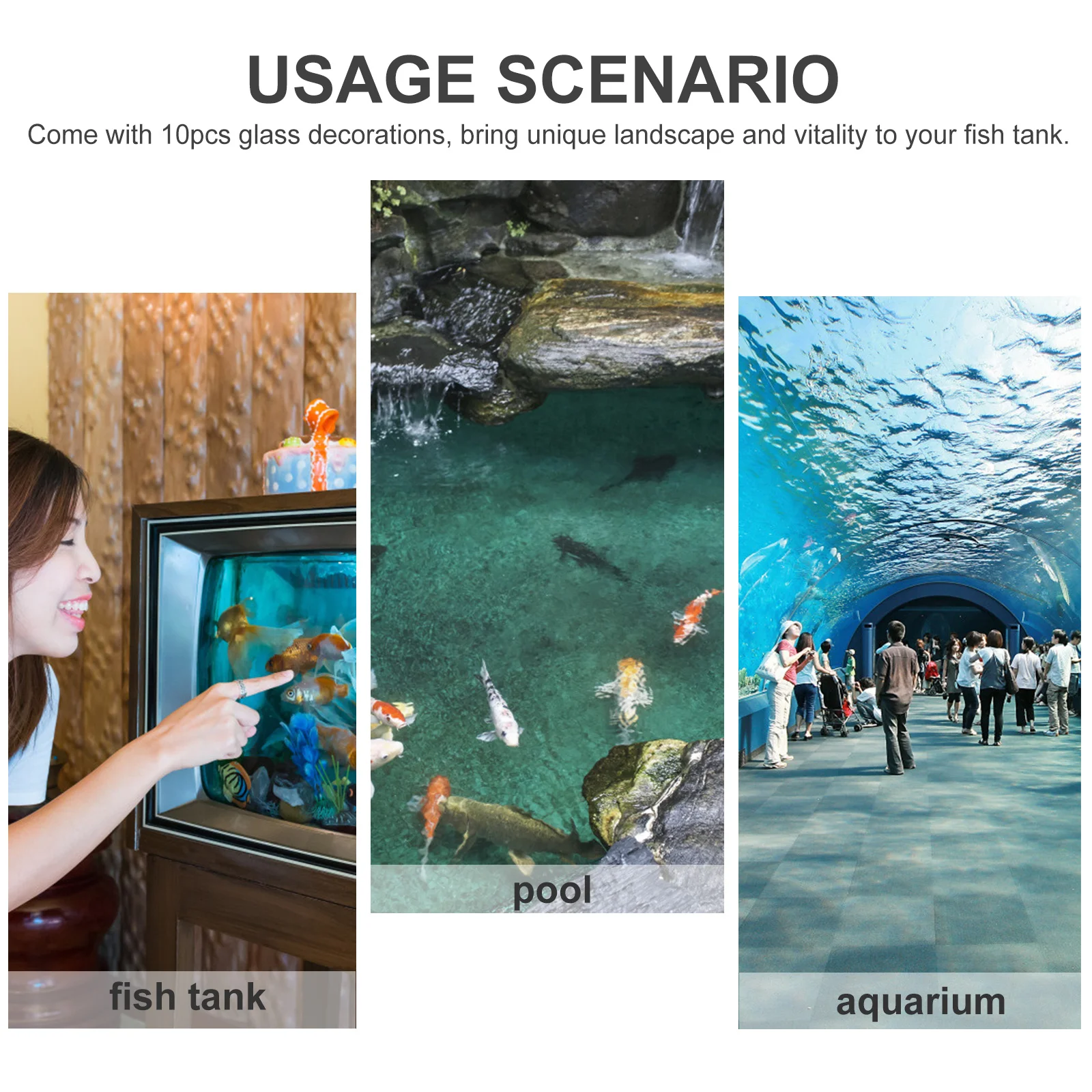 

10Pcs Aquarium Float Ball Glass Decorations Durable Smooth Surface Fish Tank Landscape Ornament Water Tank Ornament