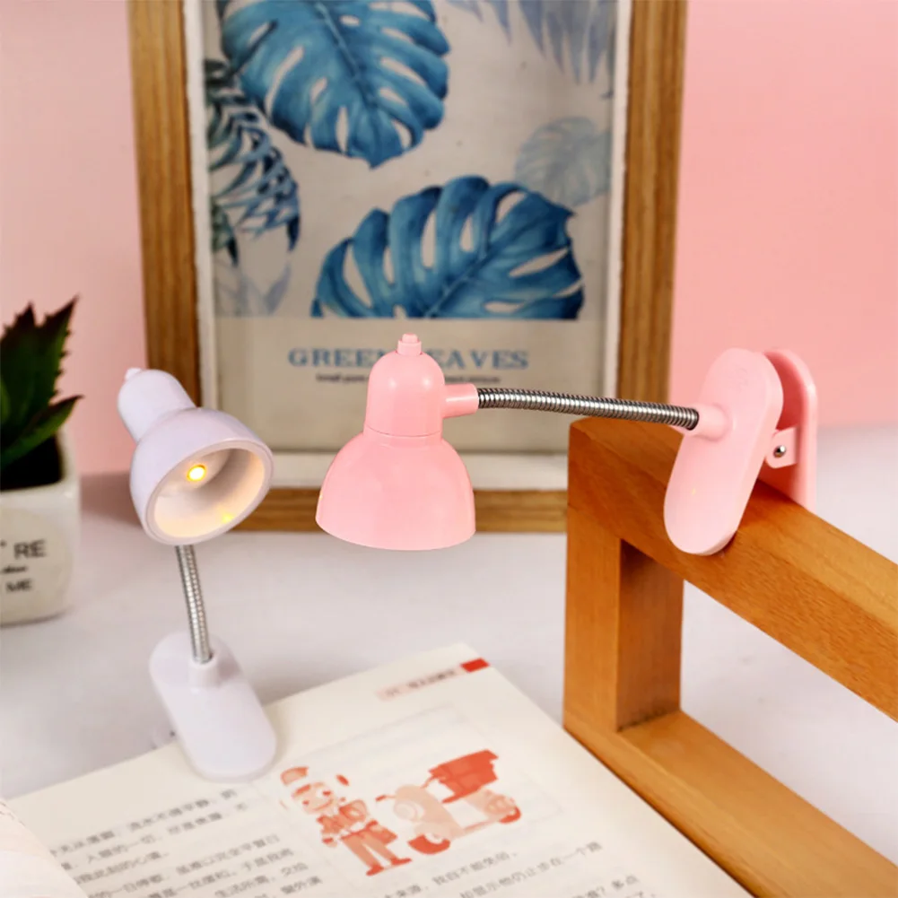 Cute Mini Lamp to Read Book Eye Protection Rotatable Reading Lamp with Clamp Reading Lights for Books Desk Table Bedroom