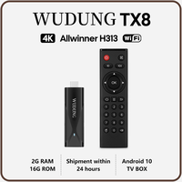 WUDUNG TX8 TV Stick Allwinner H313  Mini TV Box 2G+16G 4K HD Smart Android 2.4 G Wifi BT 5.0 Dongle Media Player Set TOP BOX