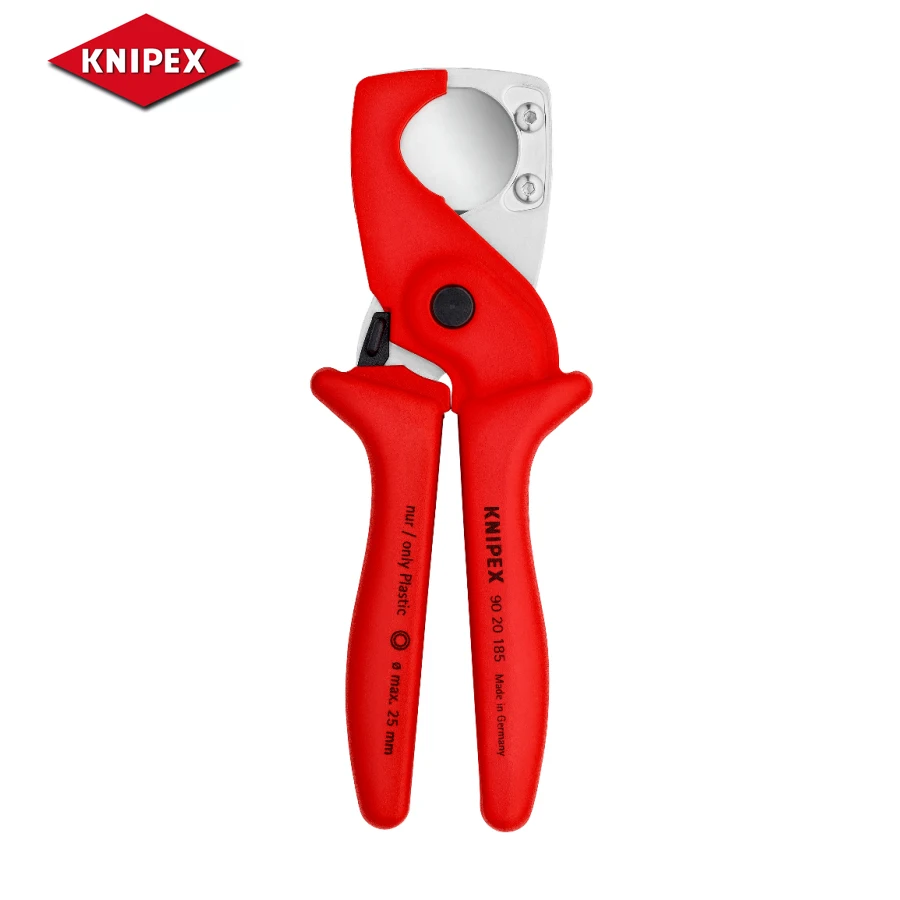 Knipex Pipe Cutters Cutting Pliers for Cutting Thin Walled Plastic Pipes and Plastic and Rubber Hose 9020185