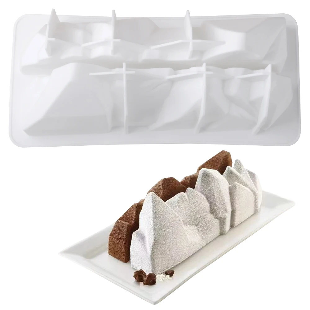 قالب موس جبل الثلج ثلاثي الأبعاد من السيليكون قالب خبز المعجنات الفرنسية DIY