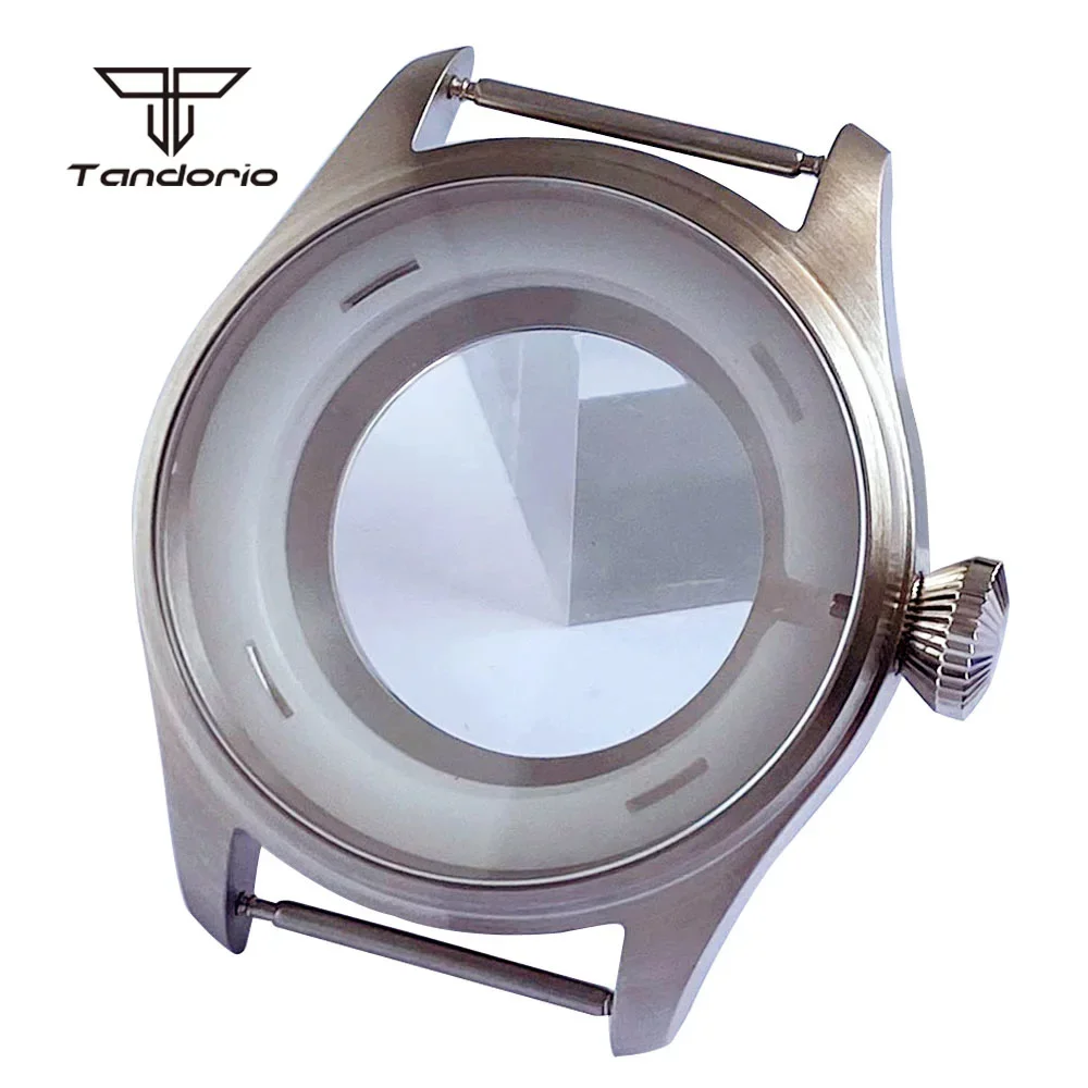 

Корпус часов для дайвинга Big Pilot из нержавеющей стали, 43 мм, с сапфировым стеклом, 20 бар, водонепроницаемая прозрачная задняя панель, подходит для NH35 NH36 NH38 ETA2824 PT5000 Movt