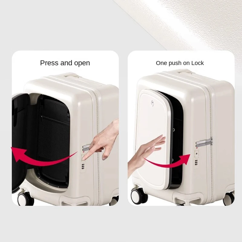 High Quality Frame Business Luggage Multifunctional Front Openings Suitcase TSA lock Trolley Case 26/20 inch Boarding Box