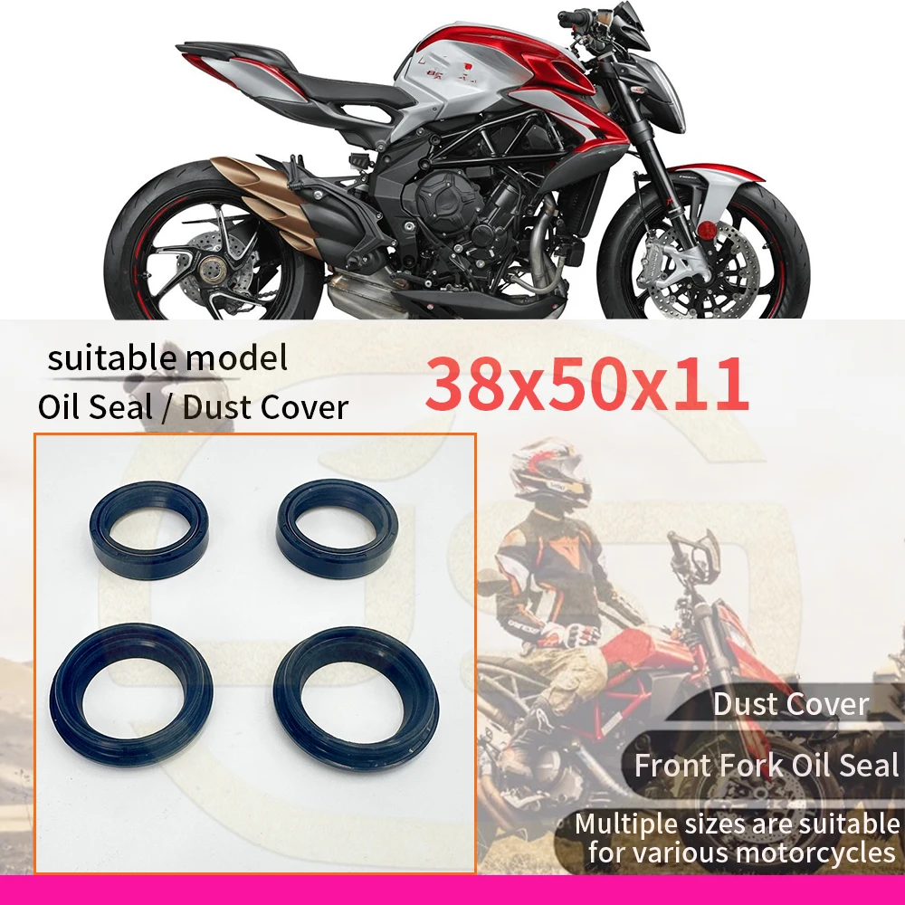 Retén de aceite y cubierta antipolvo para horquilla delantera 41x54x11 33x46x11 37x50x11 41x53x8, aplicable a múltiples retenes de aceite de motocicleta, compatible con MV Agusta