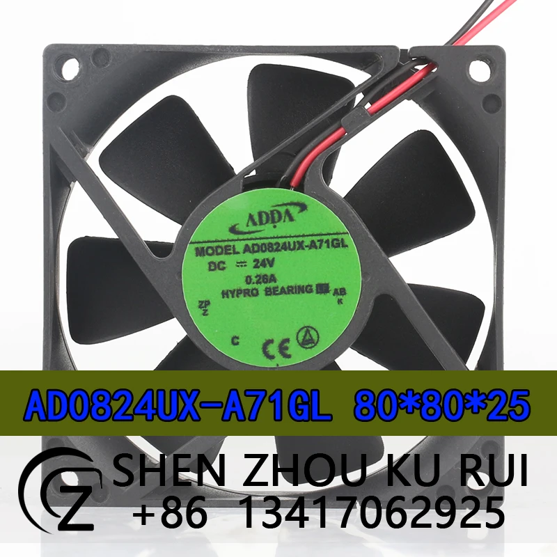 

ADDA 24V 0.26A 8025 80X80X25MM 8CM inverter elevator High air volume cabinet Ball AD0824UX-A71GL cooling fan