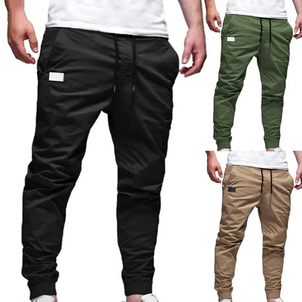 Pantalones de Fitness ajustados para hombre, pantalones de entrenamiento resistentes al desgaste, a la moda, atados al tobillo