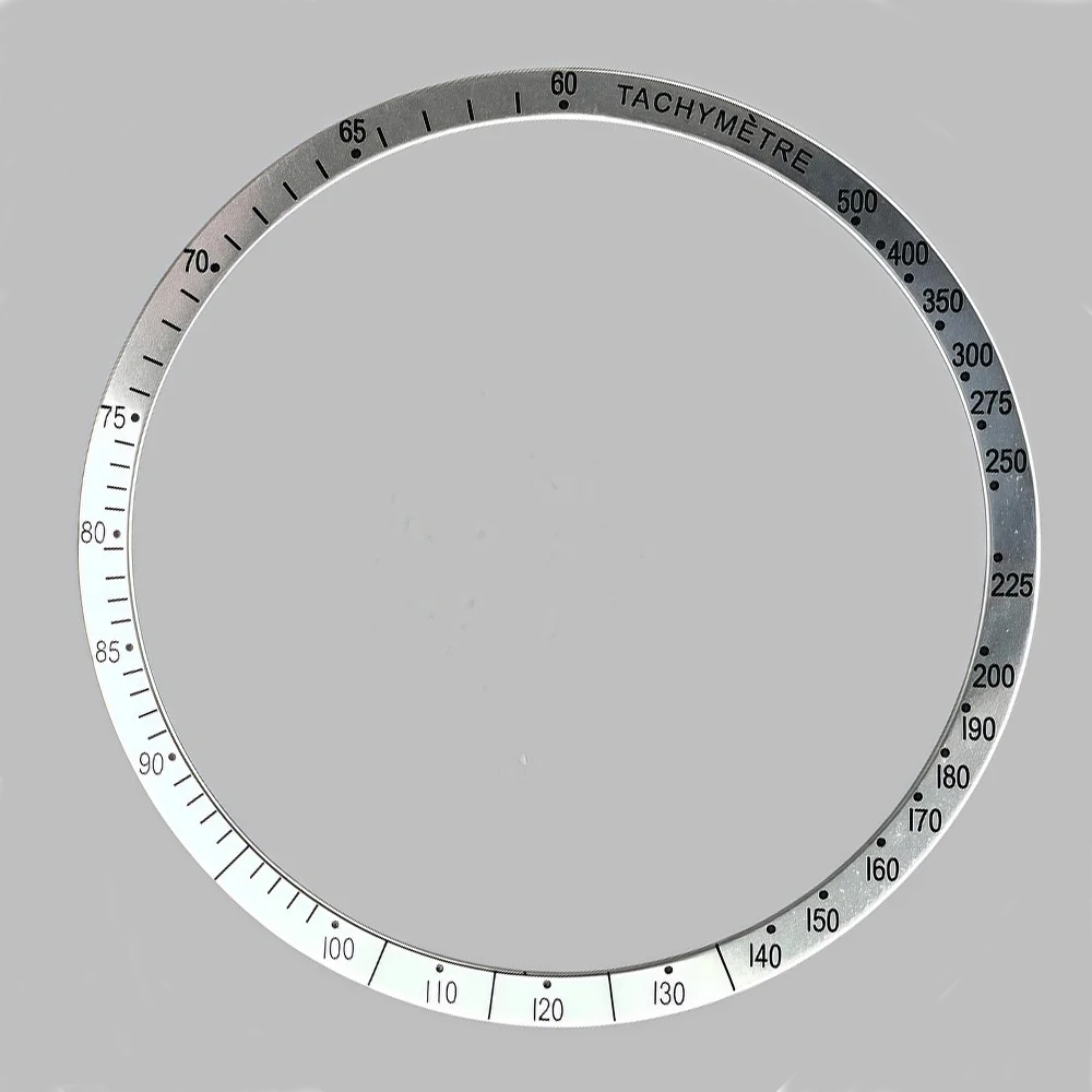 38.5*34.2mm Flat Aluminum Bezel Man Watch Insert VK63 Case Watch Accessories Parts for VK63 Movement Watches Case Bezel image 3