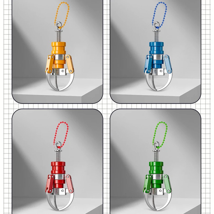 Creative Press Type Catch Dolls Claw Model Keychain Mini Simulation Claw Machine Decompression Keychain Backpack Pendant