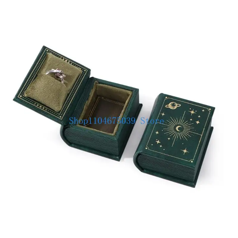 

5asd Premium PU Leather Jewelry Box In Book Design Elegant Display Holder For Rings Earrings And Necklaces