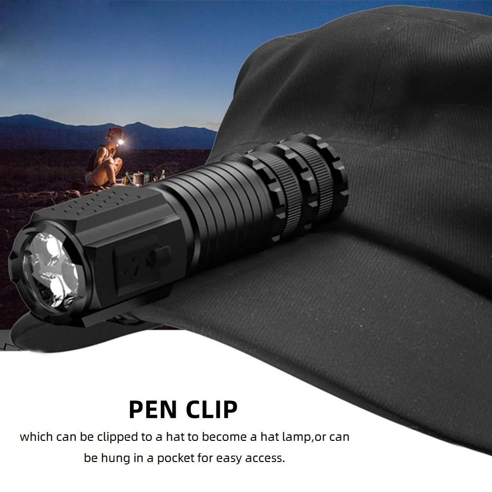 Linterna LED USB-C recargable para coche – Luz estroboscópica portátil - imagen 5