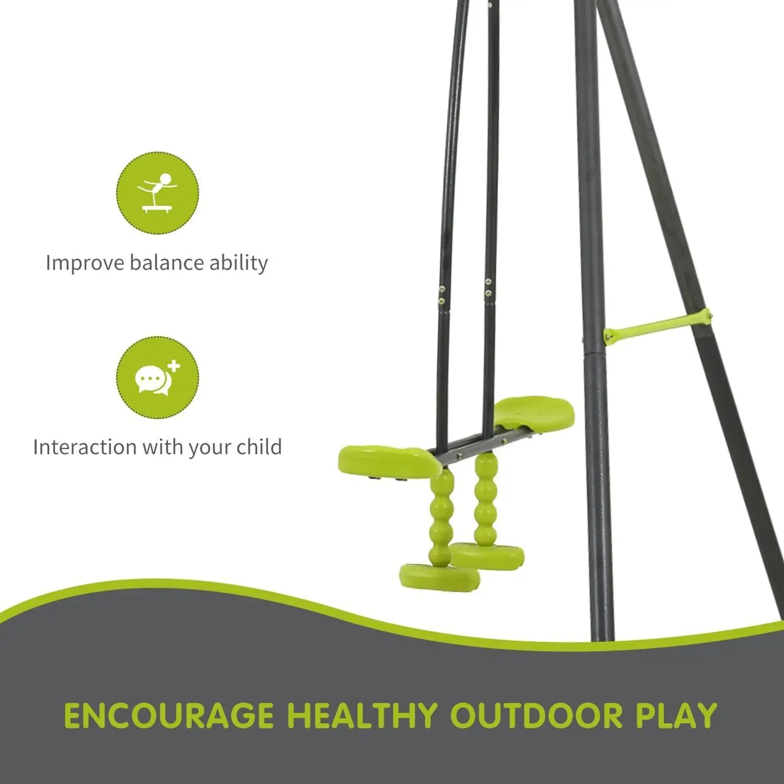 XNS008 interesting triple children metal safe swing set 440lbs for outdoor
