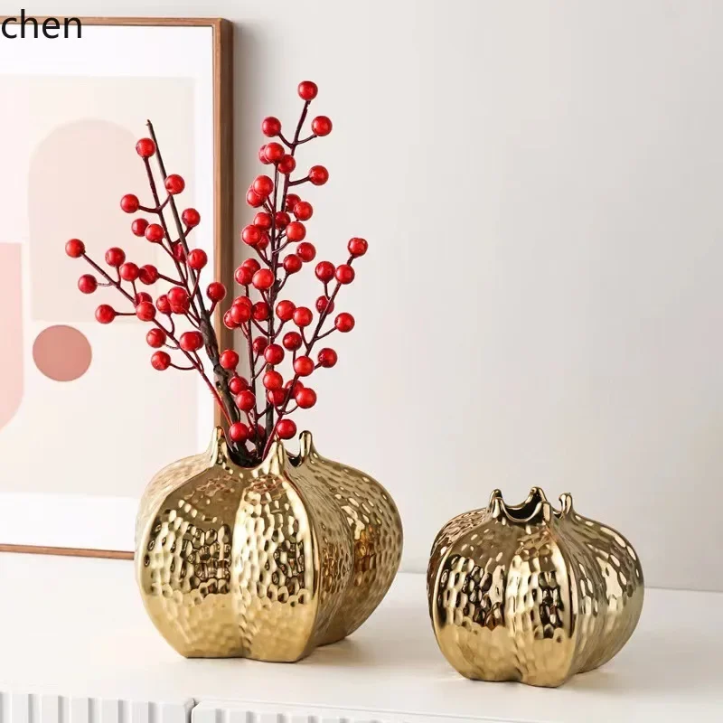DSAgold ceramic open-mouth vase - perfect for weddings, living rooms, coffee tables, and floral arrangements