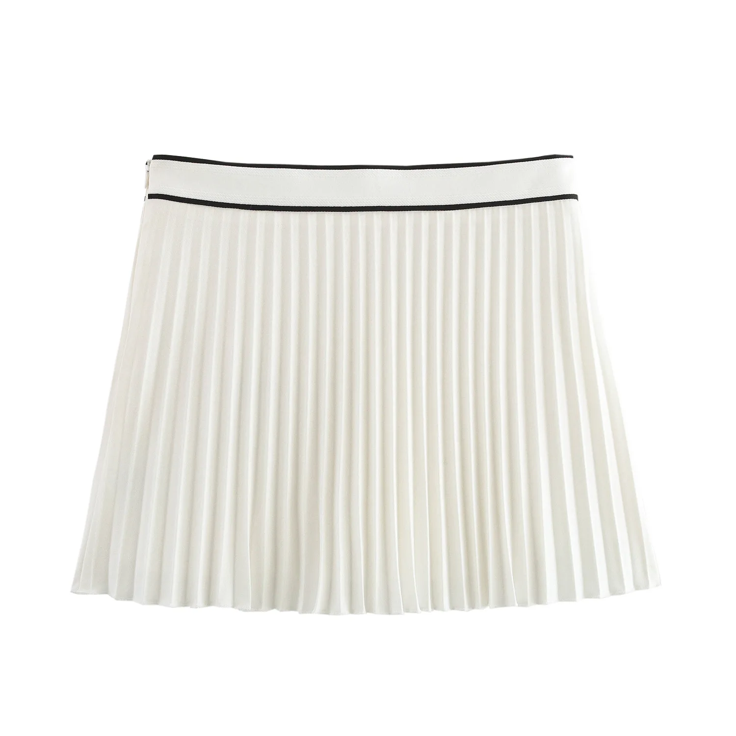 Women's high waist pleated elegant versatile casual skirt pants new fashion A-line short skirt college style commuting white