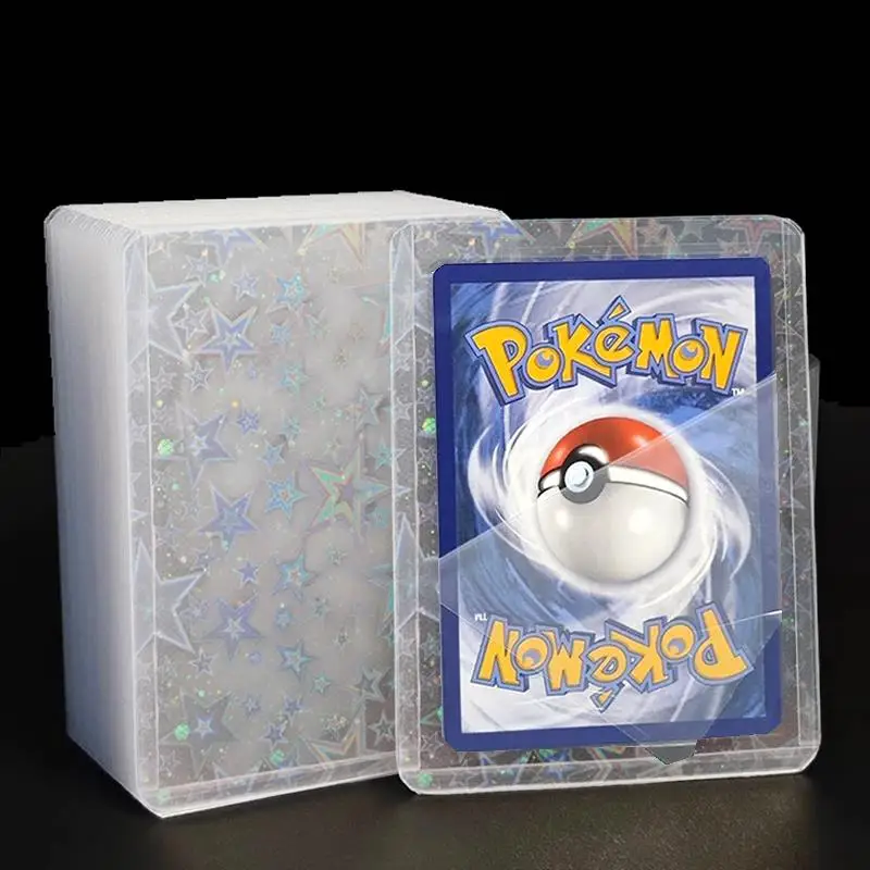 

10 шт. защитных чехлов Toploader Single Face Laser Flashing для жестких карт, держатели для коллекционных карт, для игр, Pokemon, спорта, бейсбола, футбола