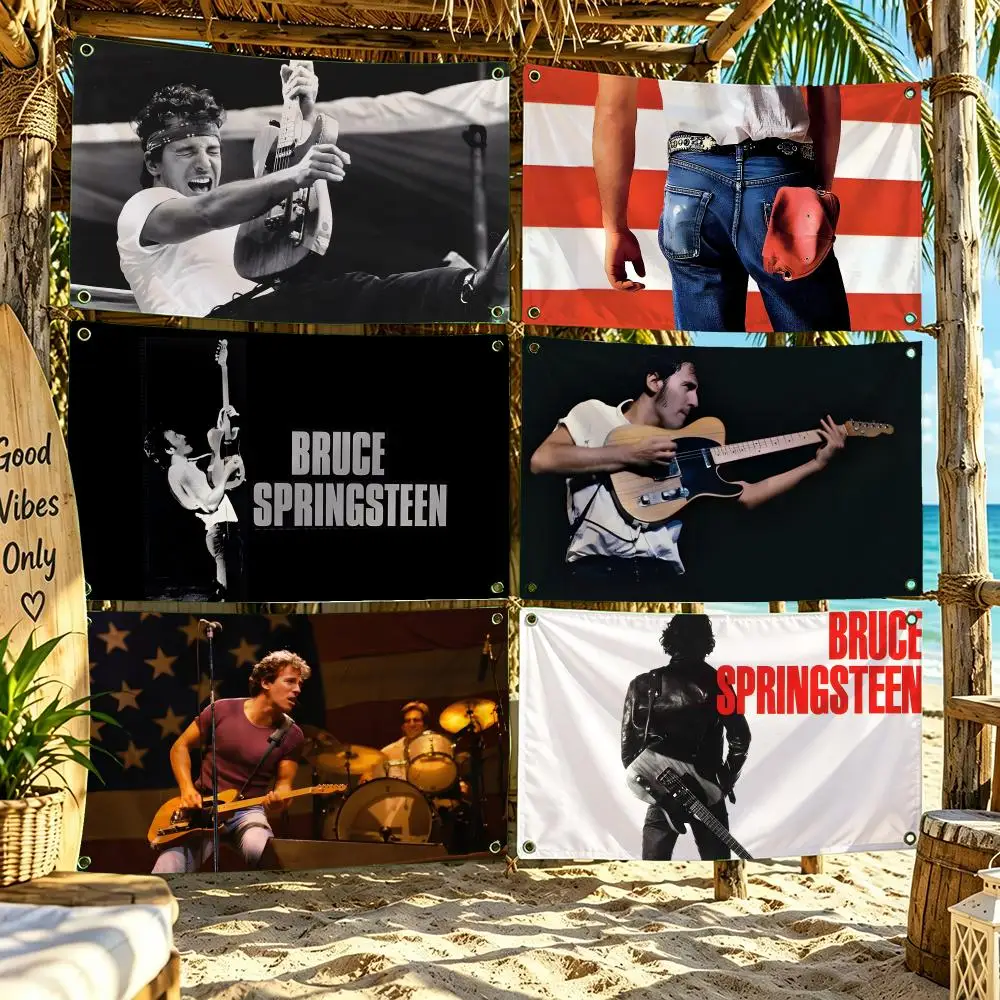 Bruce Springsteen Singer Flags For Outdoor Party Home Living Room Bar Bedroom Decoration Soft Durable Tapestry Skin-friendly
