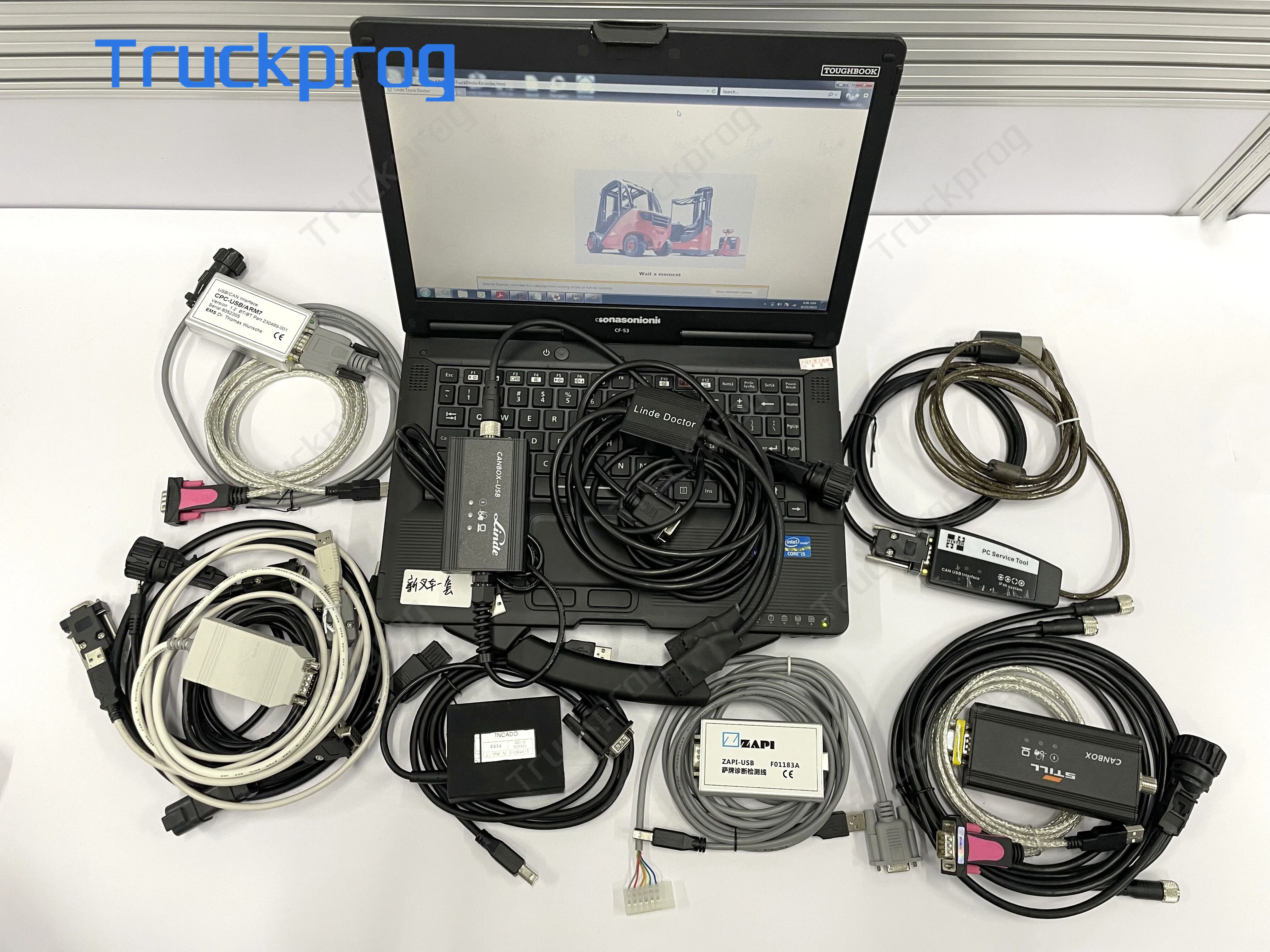 Forklift for Linde canbox doctor Judit box Incado Zapi Still canbox toyota BT hyster crown Diagnosis Scanner Tool+CF53 Laptop