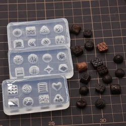 3pcs Set Mini Resin Clay Miniature Chocolate Silicone Mold DIY Dollhouse Dessert Toy Rapid Shaping Soft Pottery Mold