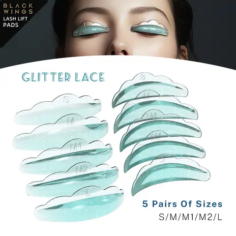   5pairsBlackwings 실리콘 속눈썹 허용 패드 속눈썹 막대 방패 리프팅 3D 속눈썹 경기자 액세서리 애플리케이터 도구