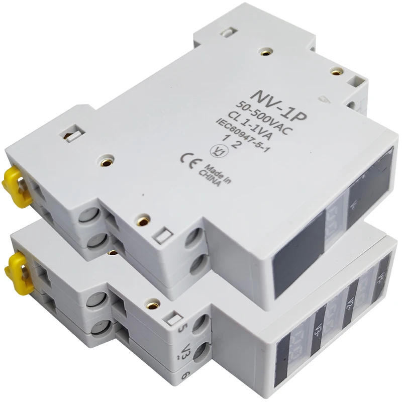 Imagem -05 - Medidor de Tensão Trilho Din com Display Digital Led Único e Trifásico Indicador de Voltímetro Modular Nv1p e Nv3p ac 80500v