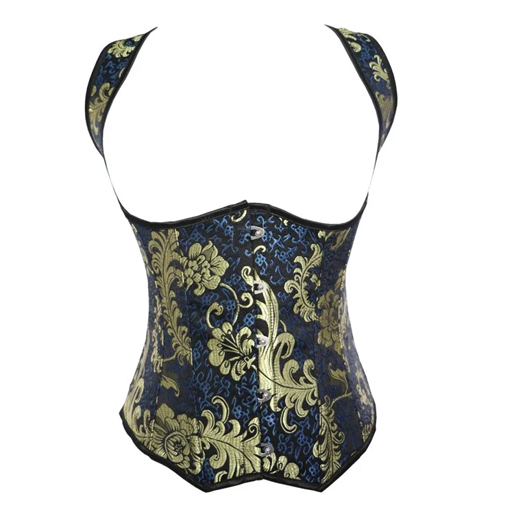 

Corset Vest Steel Boned Support Frame Gilded Embroidered Steampunk Waistband Underbust Sexy Vest Corsets Plus Size S-6XL