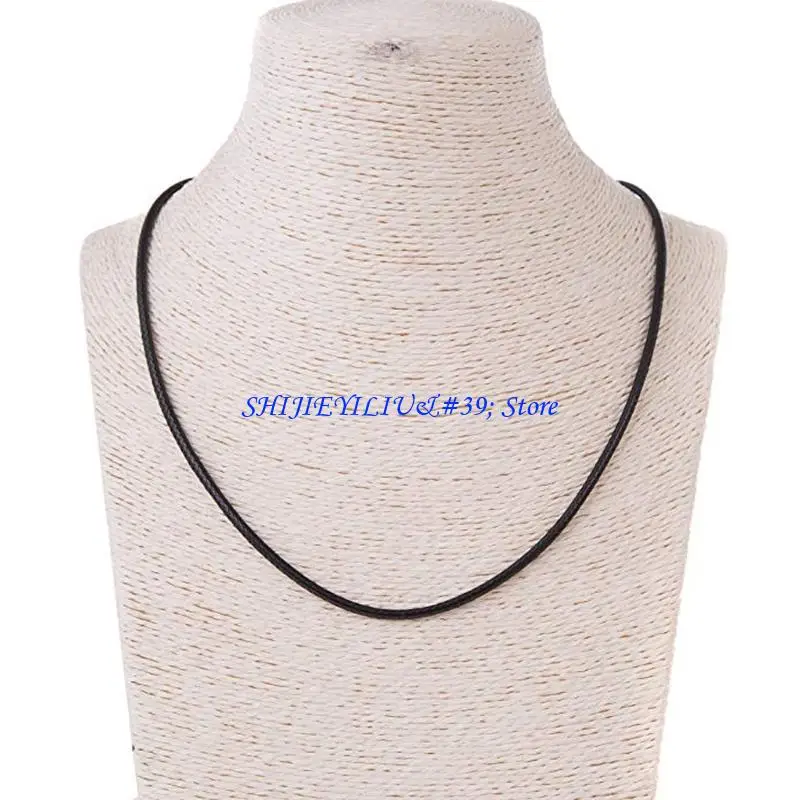 E21F Braided Silk Leather Rope Chain Necklace Men Women DIY Waterproof Wax Rope Chain