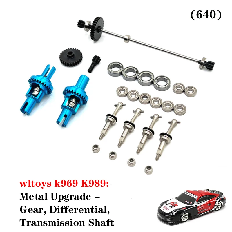 WLtoys K969 1:28 4WD 2.4G سيارة سباق صغيرة RC عالية السرعة على الطرق الوعرة عن بعد محوري scx10 ii traxxas Defender ترقية معدنية - أجزاء