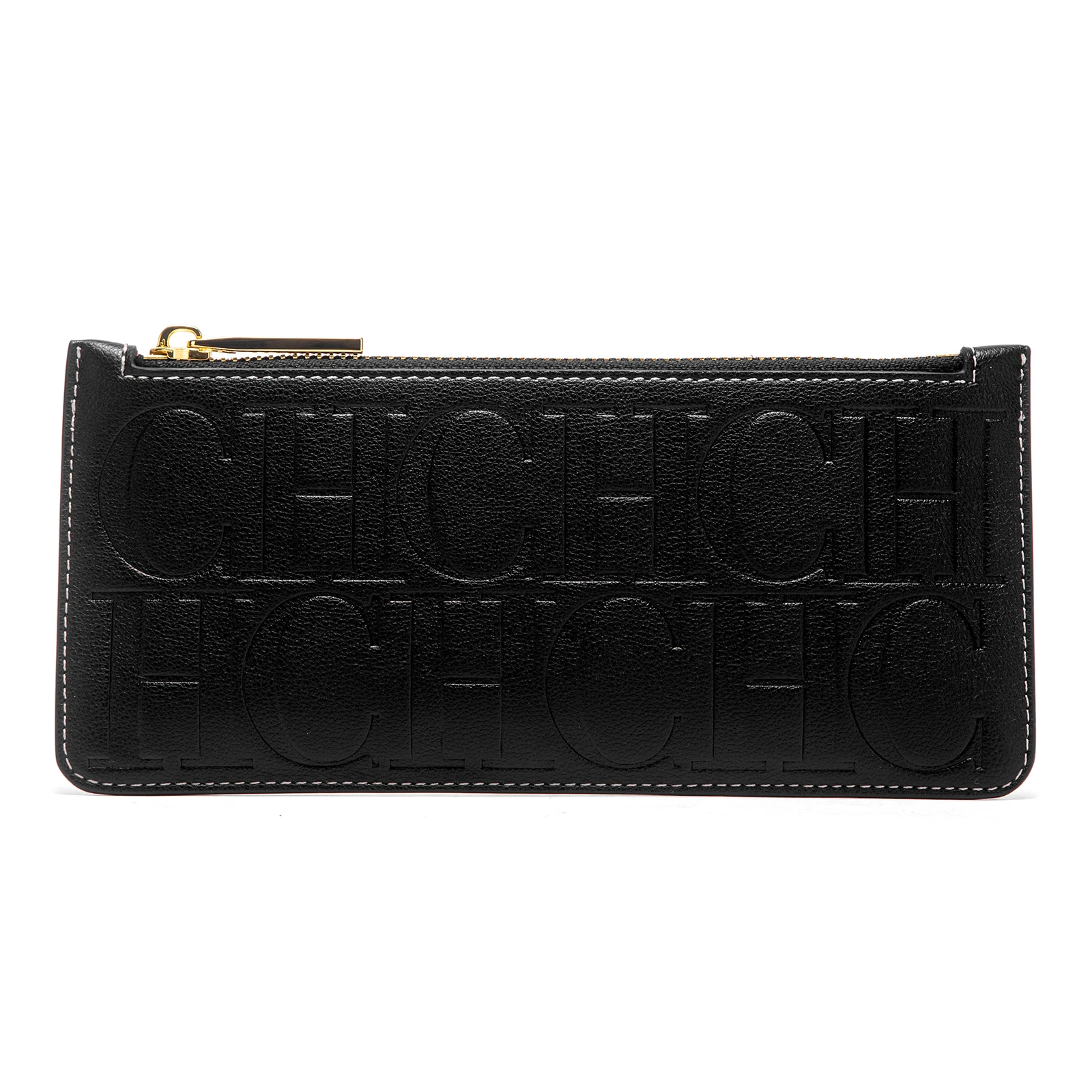 Porte-cartes pour femme, nouveau style printemps 2026, portefeuille noir simple avec fermeture éclair, porte-monnaie zippé