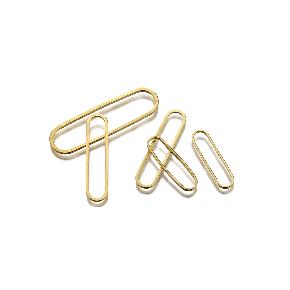 Brass Oval Gold Plated Frame Link Hollow Bezel  Hoop Connector For DIY Earrings Necklace Bracelet Jewelry Making Accessories