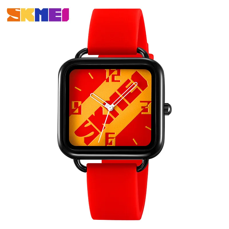 Skmei2023Fashionable Simples Ponteiro Quadrado Relógio Feminino Personalizado Versátil Estudante Relógio de Quartzo Feminino