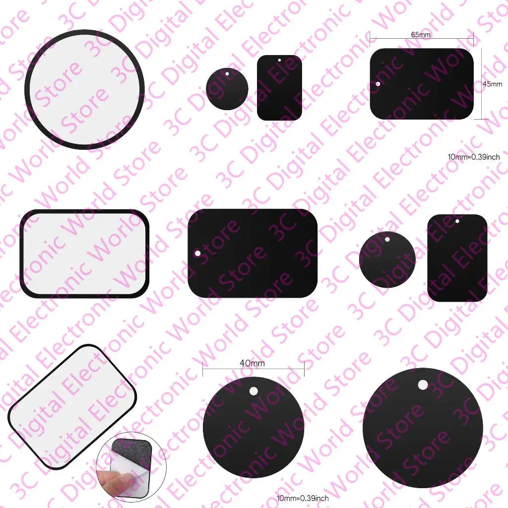 

Металлическая пластина магнитное крепление автомобиля Магнит держатель телефона Клейк -наклейка круглый квадрат