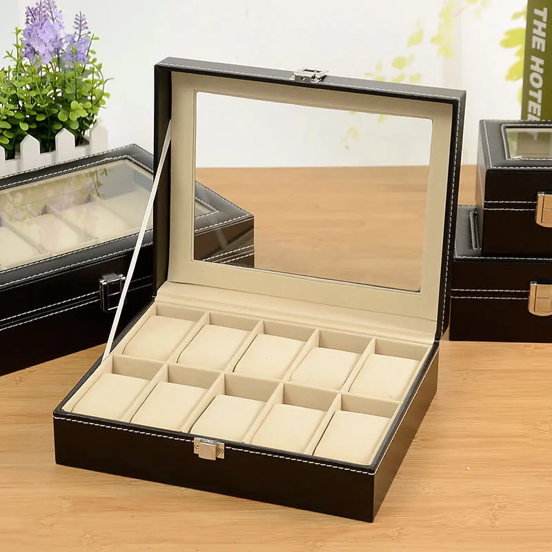 Leather Watch storage box-Multi-watch display for watches, jewelry, and bracelets