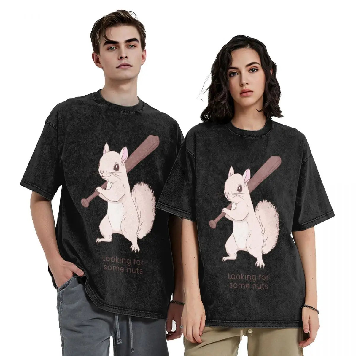 

squirrel with bat - looking for some nuts T-Shirt boys animal print cotton graphic tees oversize t-shirts man mens tall t shirts