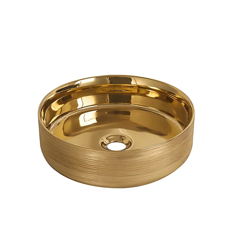 Luxury Round Gold Silver Rose Gold Water Basin Modern Design for Kitchen Bathroom Sink Hotel Villa Apartment Elegant Style