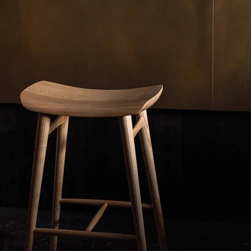 Solid Wood Bar Stools Island Dining Table Chair High Kitchen Stools Sillas Taburetes Altos De Cocina Sgabello Cucina Furniture