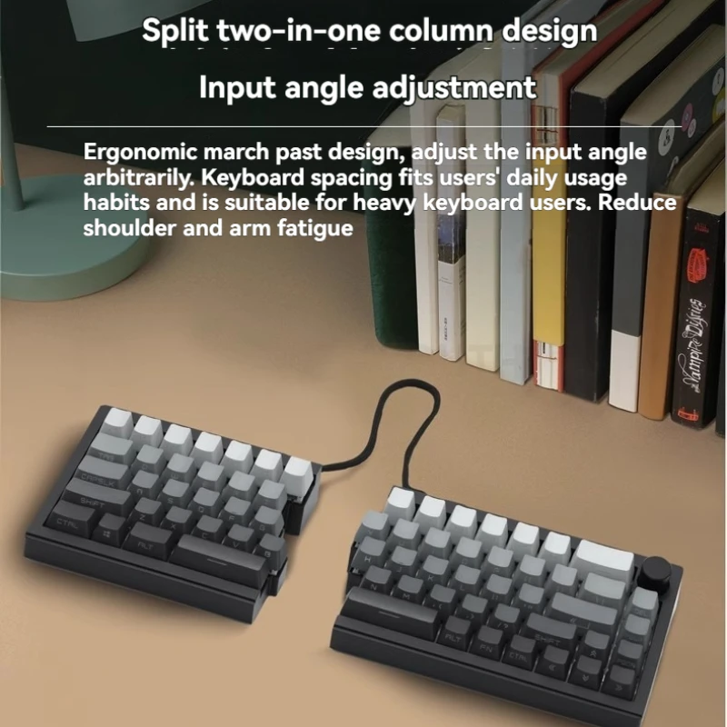 ZORNHER ST68 Split Mechanical Keyboard Customized Wireless Tri-mode Hot Swap RGB Ergonomics E-sports Gaming Office Mute Keyboard